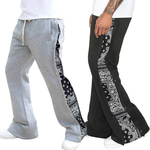 Herre nan sweatbukser med sideløsning med trykknap og bandana-sidestykke Skovae