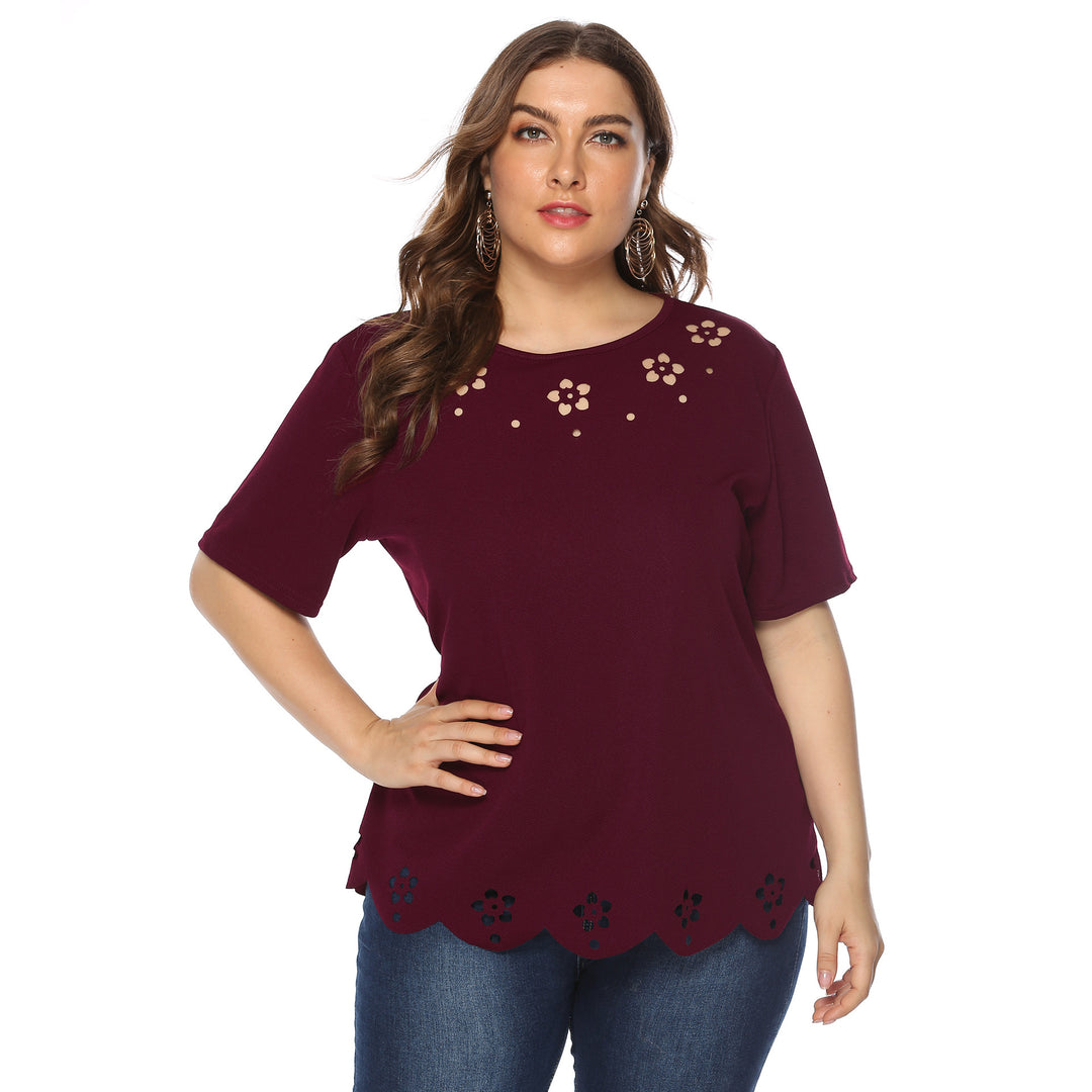 Dame elegant top med dekorative blomsterbroderier Skovae