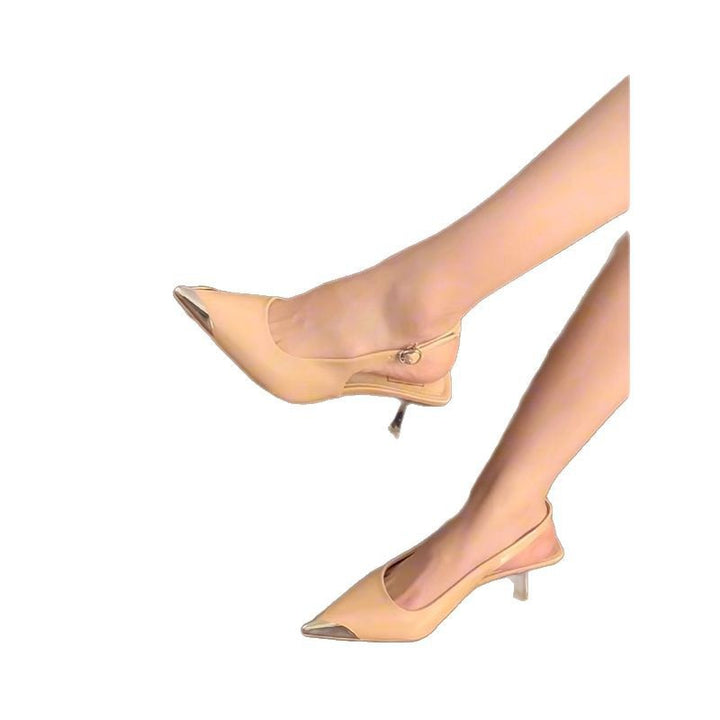 Dame Slingback-pumps med spids tå og elegant metallic-accent Stilla