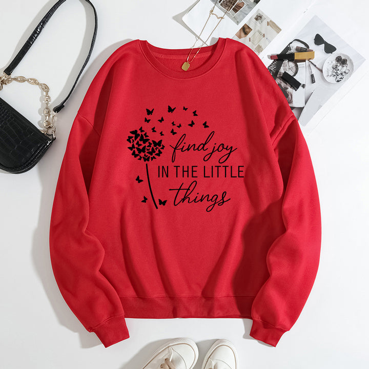 Kvinders sweatshirt med motiverende slogan og blomsterprint Stilla