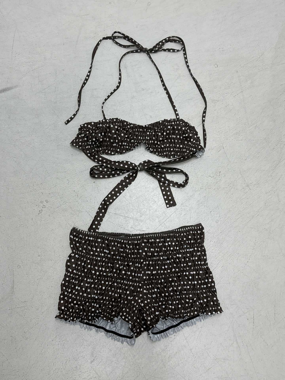 Damen Bikini-Set mit gepunktetem Design und verspielten Rüschendetails Skovae