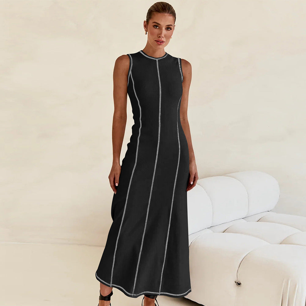 Dame elegant Maxikjole med struktureret ribdesign og smal pasform Stilla