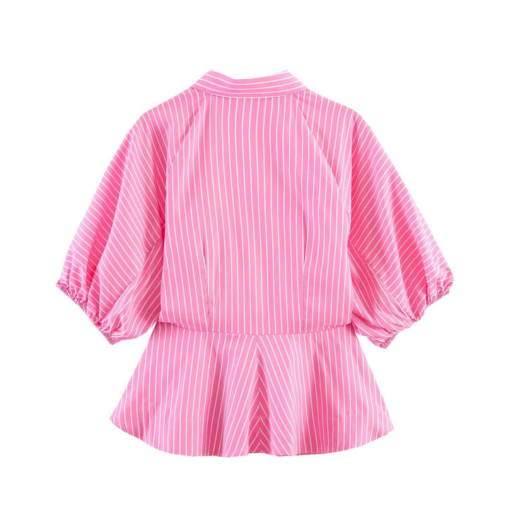 Dame bluse skjorte med voluminøse ærmer og elegant snit Skovae