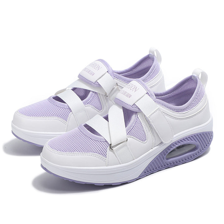 Dame nan stabiliserende komfort-sneaker med luftpolstret kile sål og velcro-rem lukning Skovae