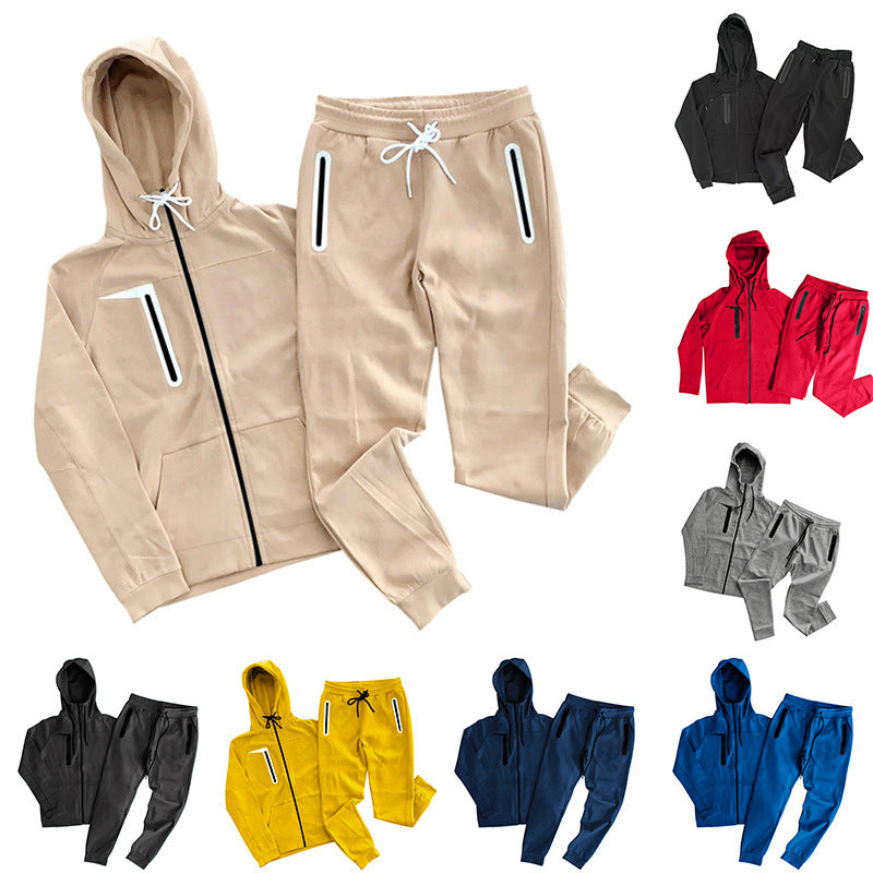 Herrer sporty hoodie sæt med innovativt design og praktiske lynlåslommer Stilla