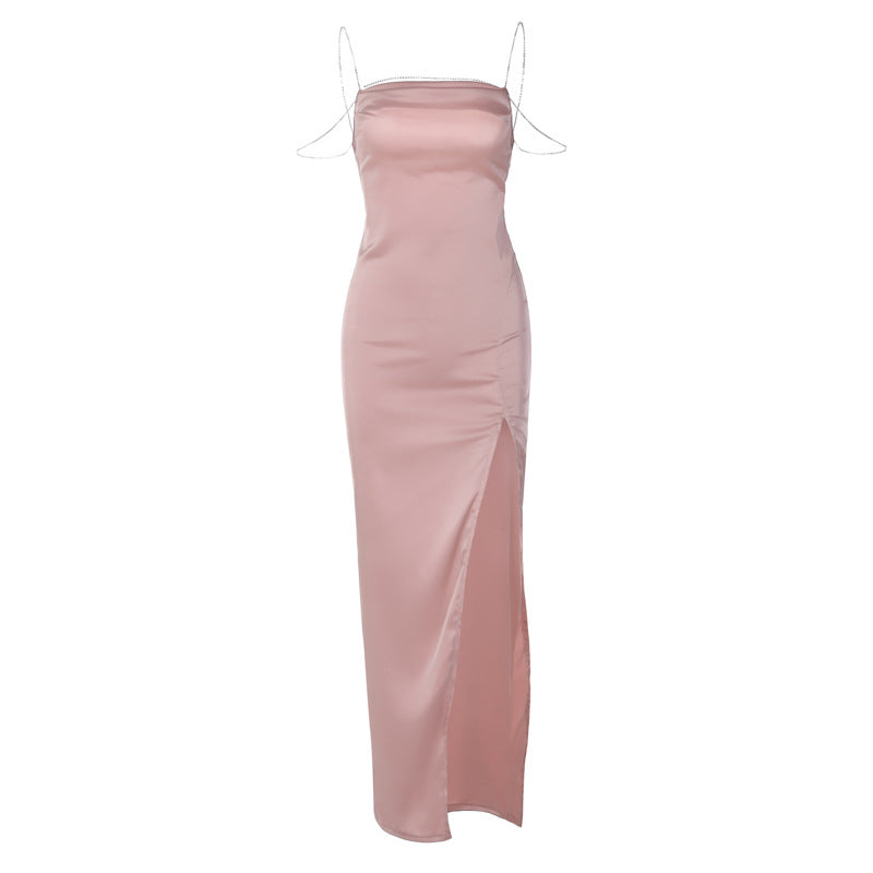 Dame Elegant maxikjole med forførende slids og off-shoulder design Skovae