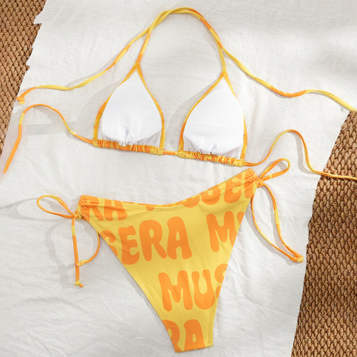 Dame Triangel-Bikini med sidelæssning Skovae