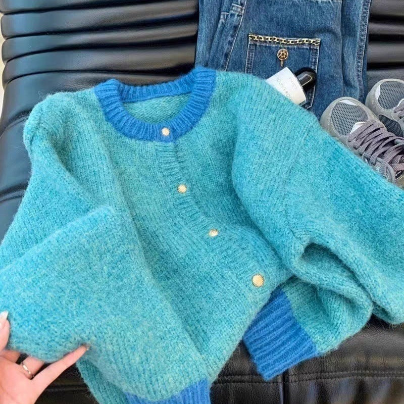 Damer Blød Cardigan med Luksuriøse Knapper og Kontrastmanchetter Stilla