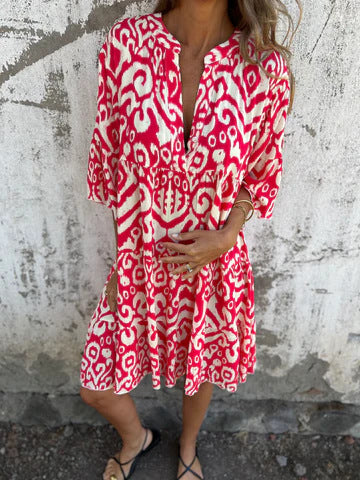 Damer Ikat-Print Tunika Kjole Stilla