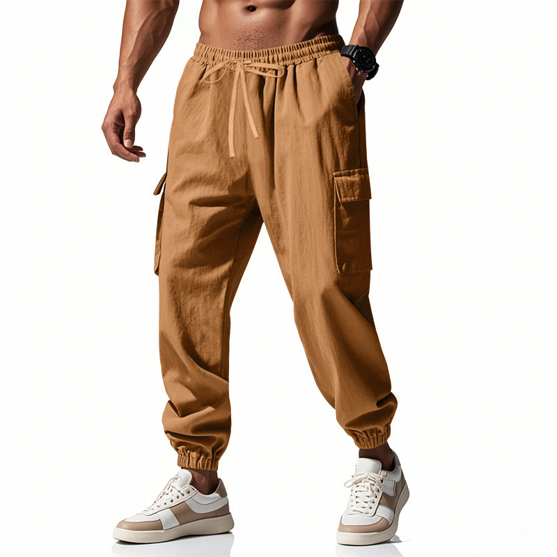 Herrer Cargo-joggingbukser med elastisk talje og multifunktionelle lommer Stilla