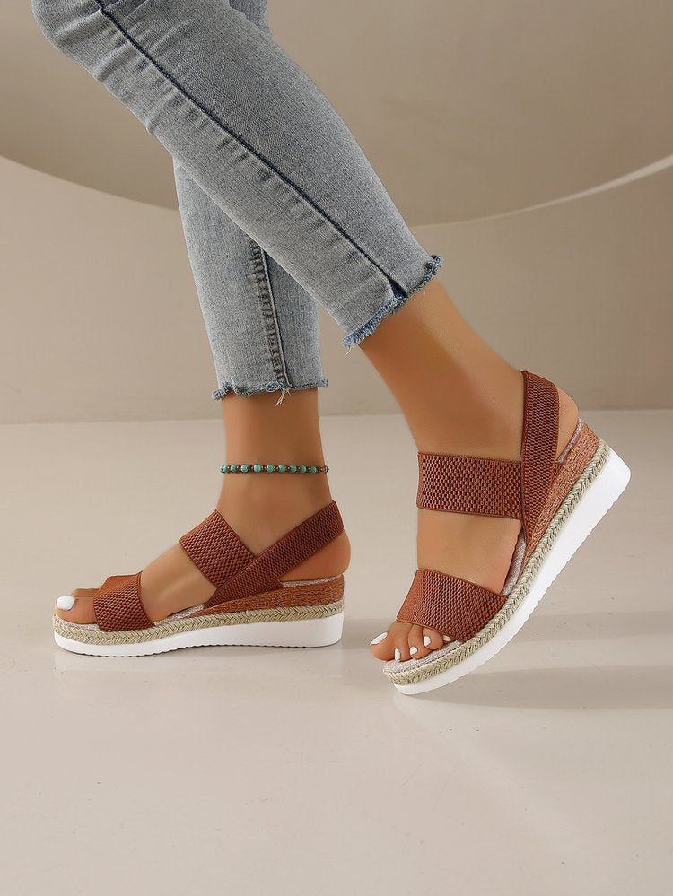 Dame Wedge-sandaler med polstret sål og elastiske remme Stilla