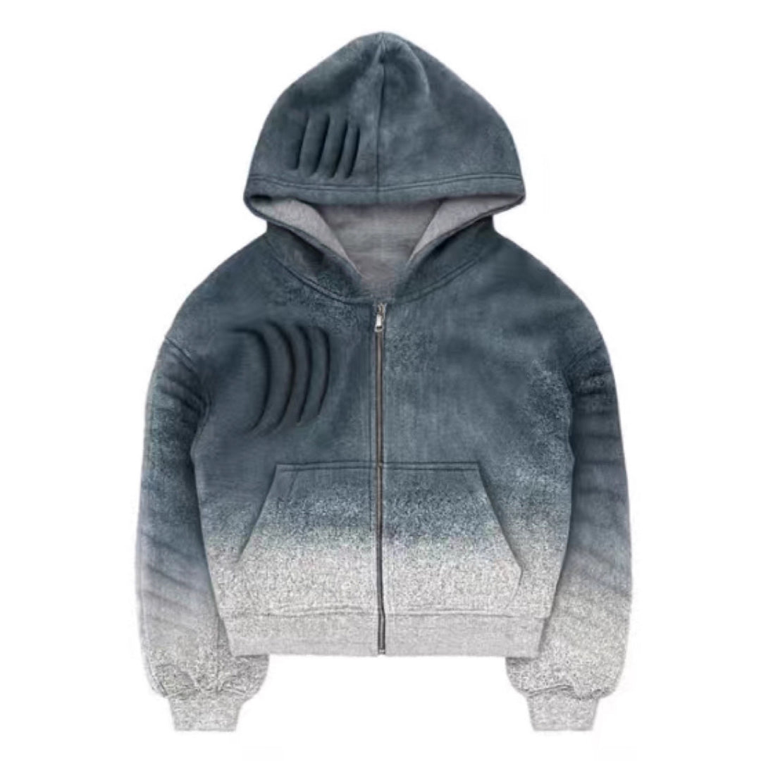 Kvinders hoodie-jakke med trendy gradient og praktisk lynlås Stilla