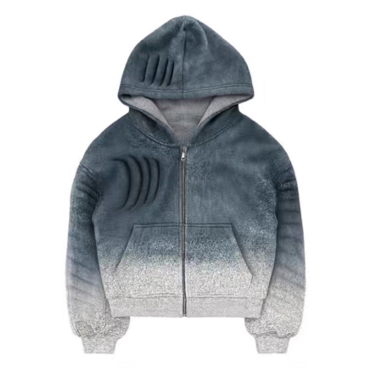 Kvinders hoodie-jakke med trendy gradient og praktisk lynlås Stilla