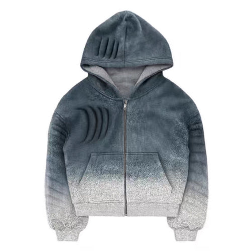 Kvinders hoodie-jakke med trendy gradient og praktisk lynlås Stilla