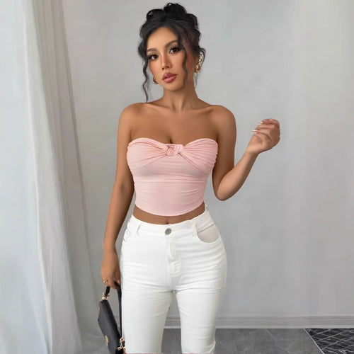 Damer Bandeau Crop-top med knude-design Skovae