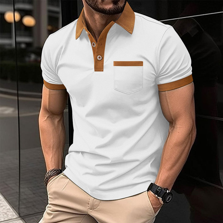 Herrer Poloshirt med moderne kontrastkrave og funktionel brystlomme Stilla