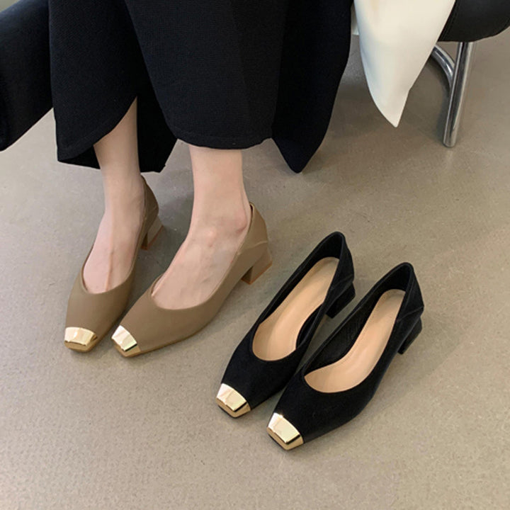 Dame Elegant Komfort-pumps med smart clip-design og gyldne accenter Stilla
