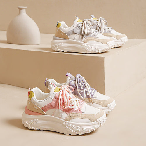 Dame sporty sneakers med tykk profilsål og innovativt dæmpningssystem Stilla