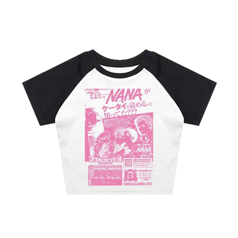 Dame Crop-Top med kreativ grafisk tryk Skovae