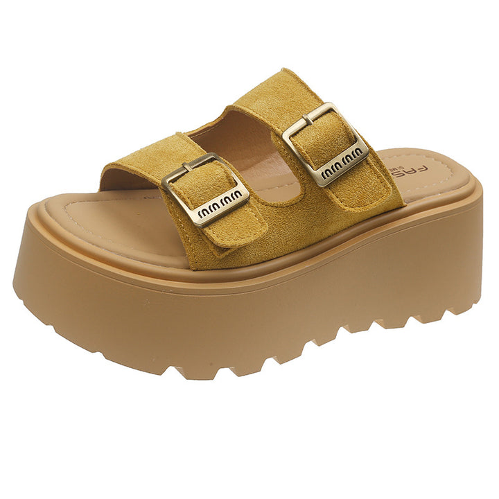 Dame platform-sandaler med dobbelt stropdesign og skridsikker sål Stilla