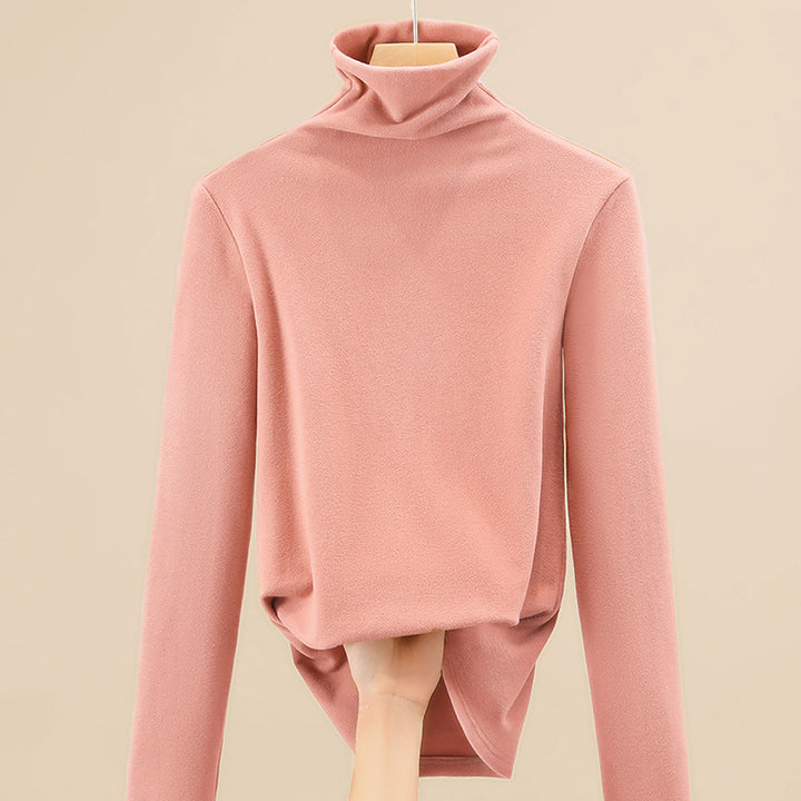 Dame Turtleneck-top med blødt strækstof og figursyet snit Stilla