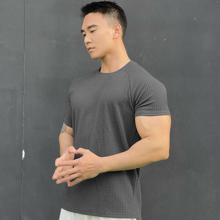 Herre Åndbart Fitness T-shirt med struktureret overflade Stilla
