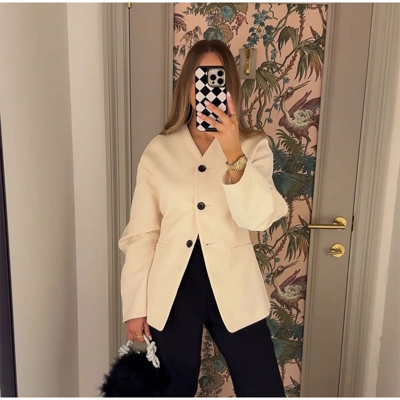 Dame mode blazer med voluminøse ærmer Stilla