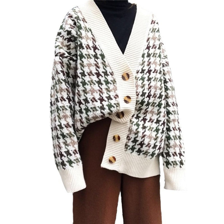 Damer Houndstooth Cardigan Stilla