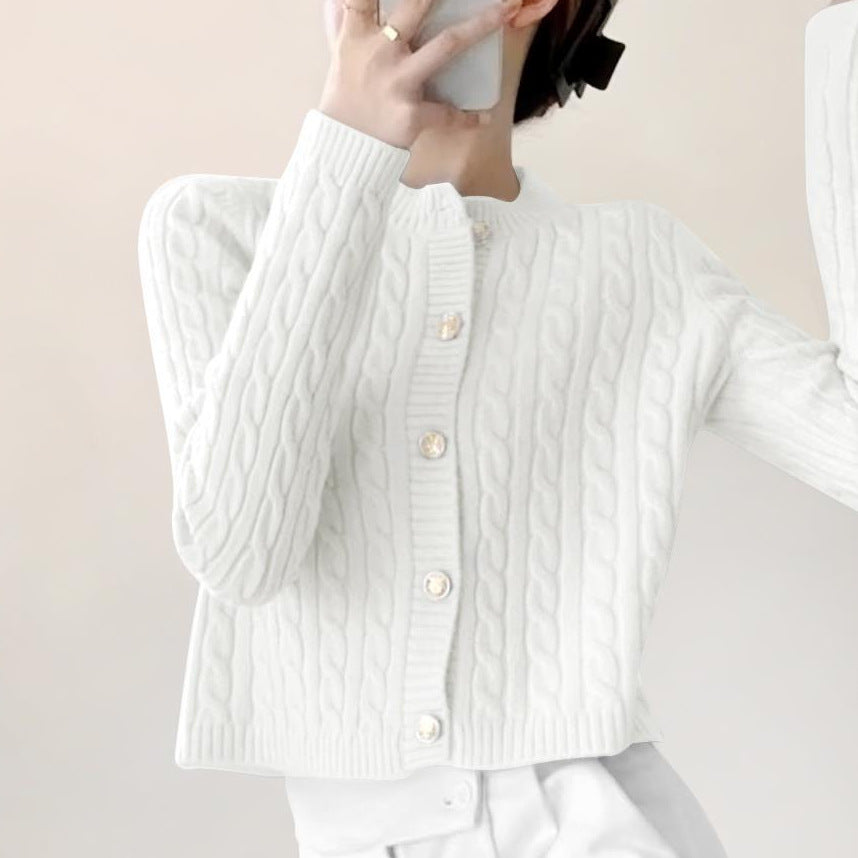 Femme Struktureret Kabelstrik-Cardigan Stilla