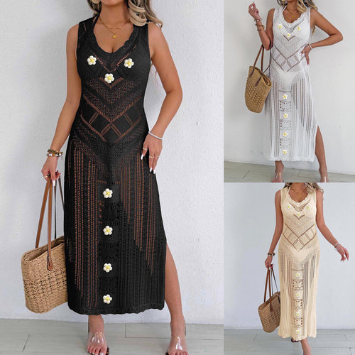 Dame Bohemian Hæklet Maxi Cover-Up Kjole Stilla