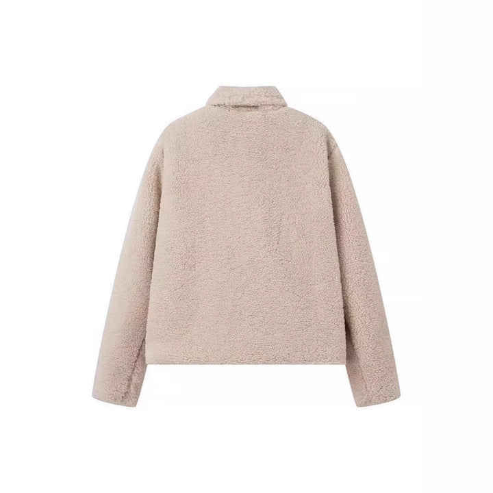 Damer Cozy Fleece Jakke med Elegante Klapper og Praktiske Lommer Stilla