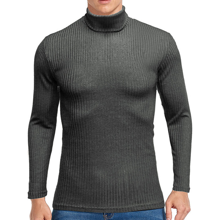Herrer rullekravepullover i fint ribstrik Stilla