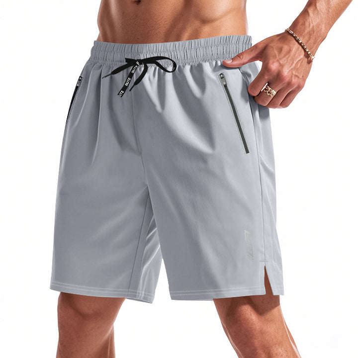 Herrer Sport Shorts med elastisk livvidde og praktiske lynlås-lommer Stilla