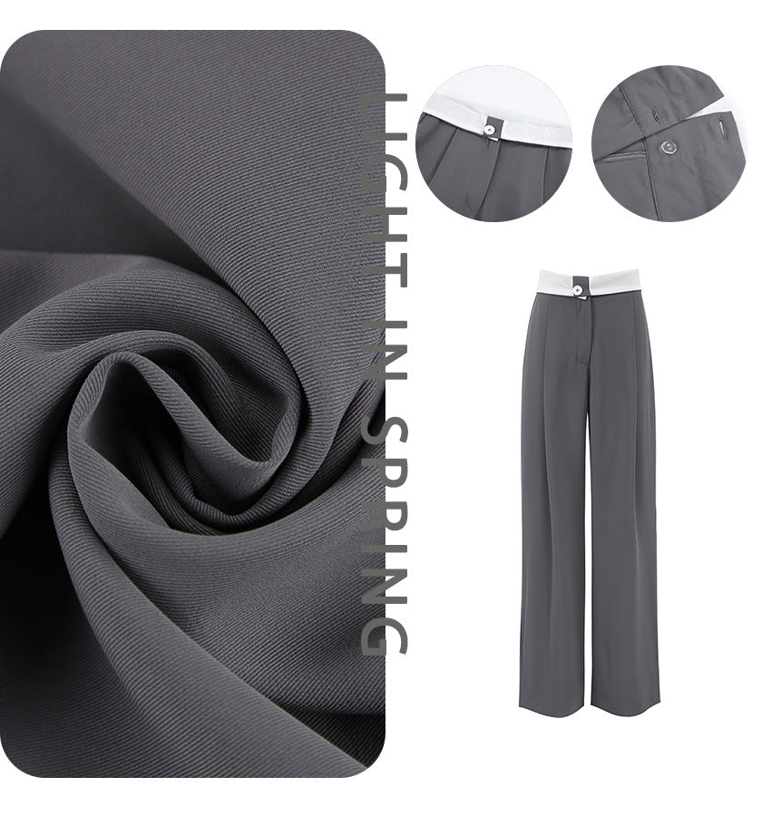 Dame Bredskårne high-waisted bukser med elegant folder Stilla