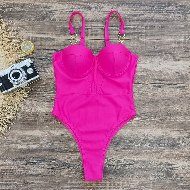 Dame badedragt med sexy bustier-design og justerbare stropper Stilla