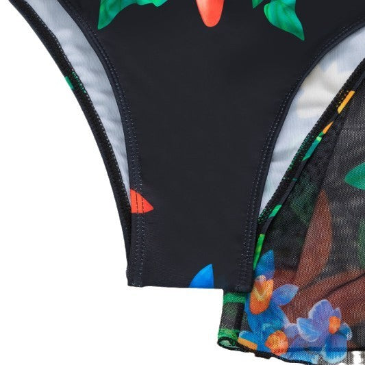 Dame Højskåret Bikini-sæt med floral Kimono og figurskabende snit Stilla