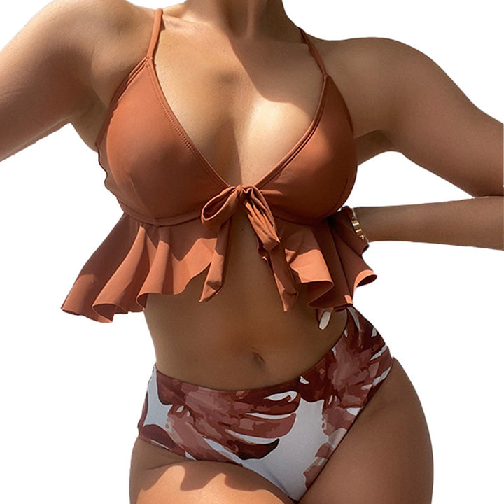 Dame Triangel-Bikini-Oberteil med flæsesnit og justerbare stropper Stilla