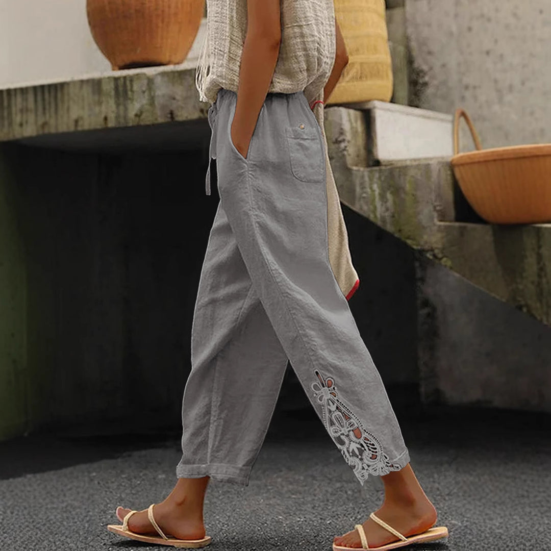 Dame Lettere og luftige sommerbukser i Boho-stil med broderi Skovae