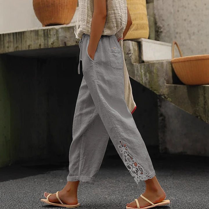 Dame Lettere og luftige sommerbukser i Boho-stil med broderi Skovae