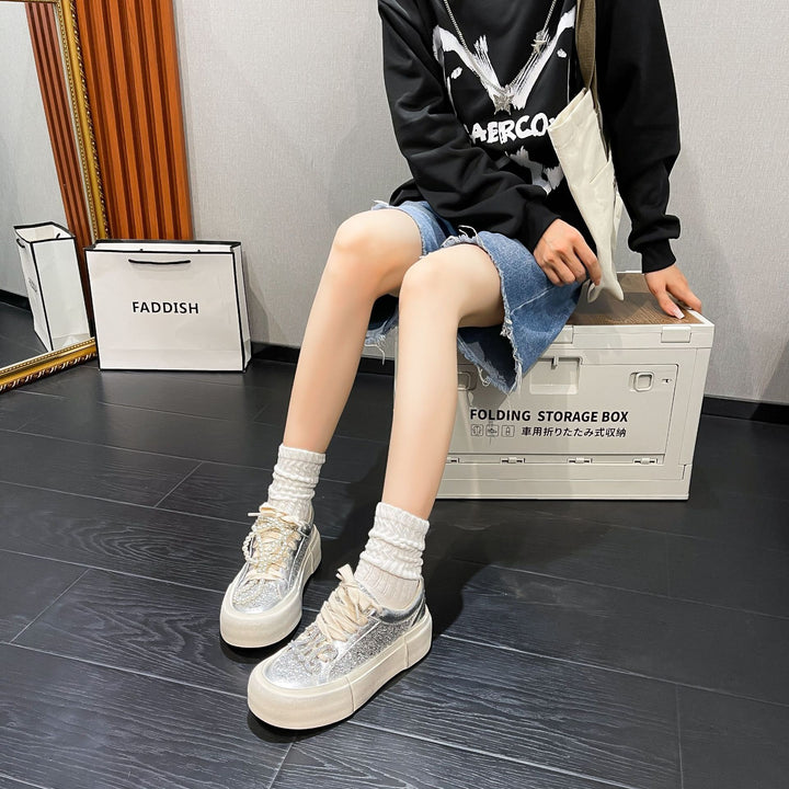 Dame Glitrende Sneakers med perleprydet Overdel Stilla