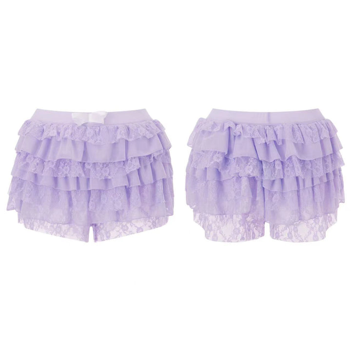 Dame spids-shorts med voluminøse ruffle-detaljer Skovae