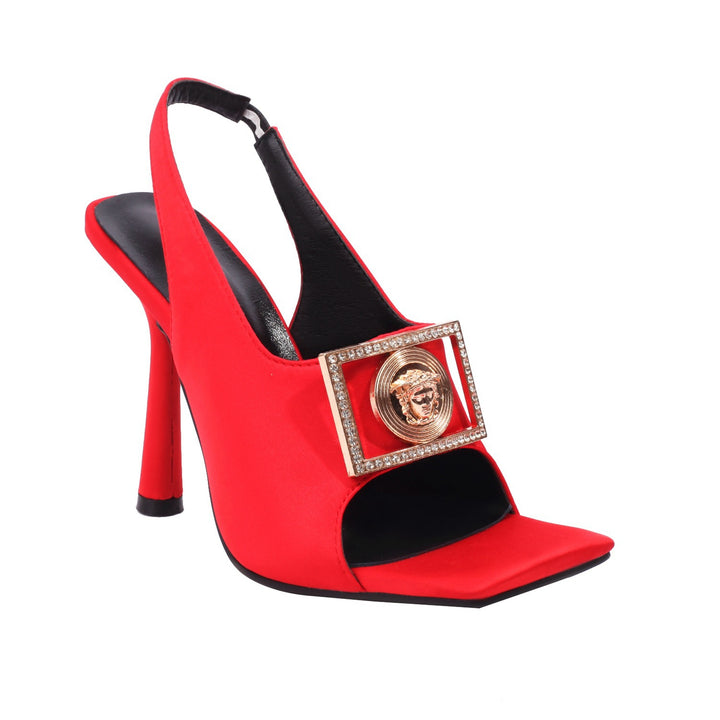 Dame Open-Toe Slingback Hælesandaler med dekorativt Statement-design Stilla