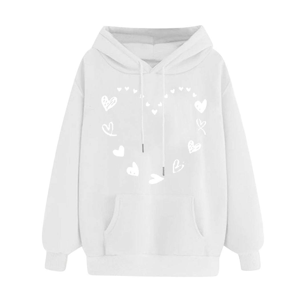 Dame hoodie med legende hjerte design og komfortabel kængurutaske Skovae