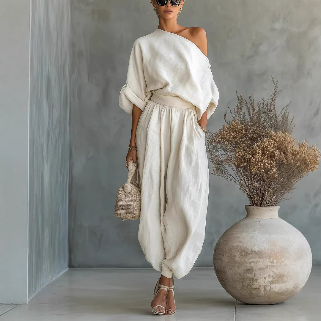 Dame Lifestyle Jumpsuit med ensidig udskæring og løs silhuet Skovae