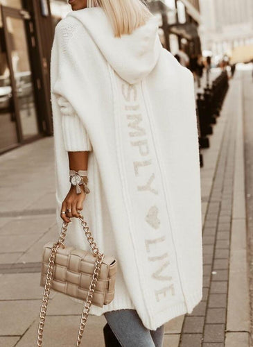 Kvinders Oversized Hoodie-Cardigan med Sideskrift Stilla