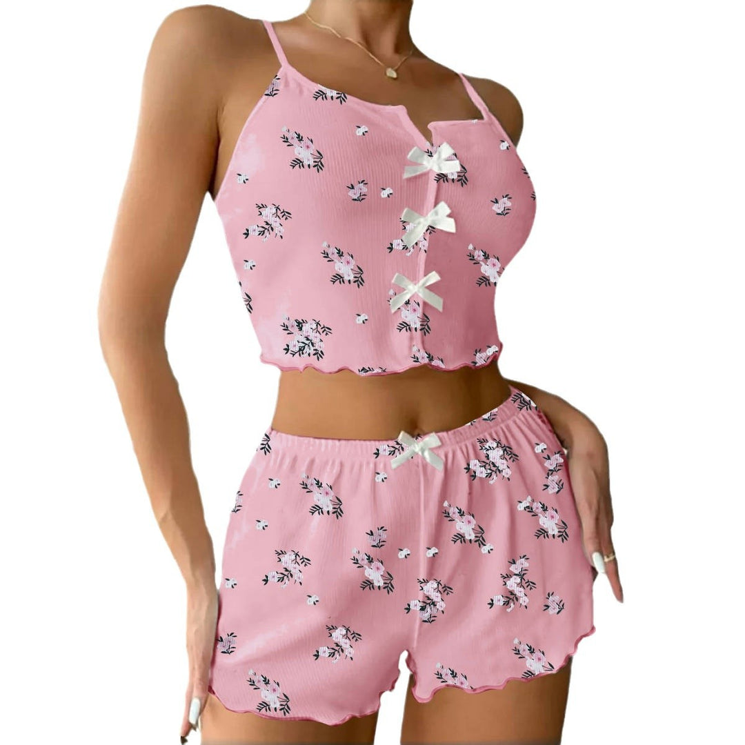 Dame Leges Pyjamasæt med blomsterdetaljer Stilla
