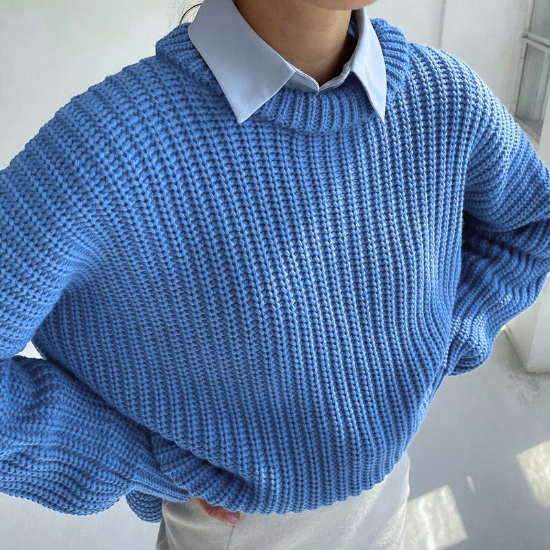 Femme Chunky Strik Afslappet Ærme Sweater Stilla