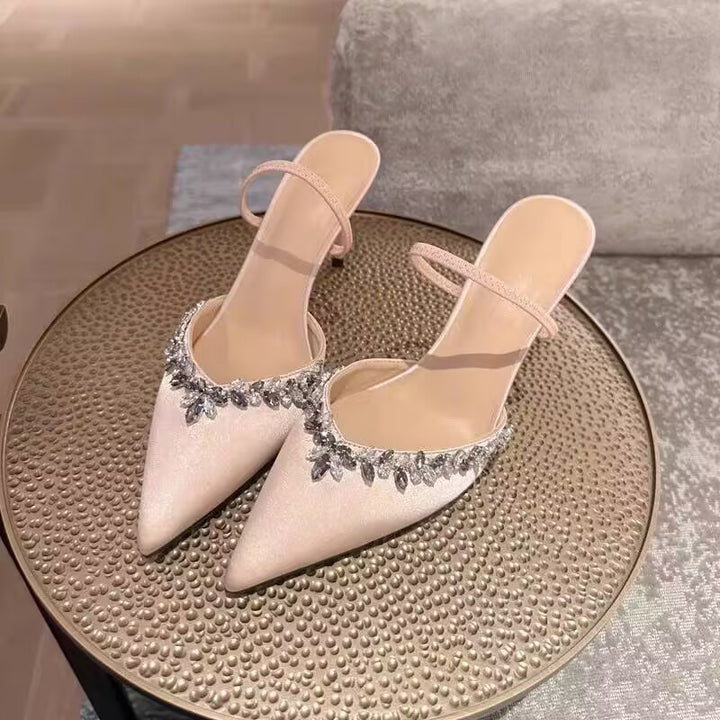 Dame Elegant Slingback-pumper med glitrende strassbesætning Stilla