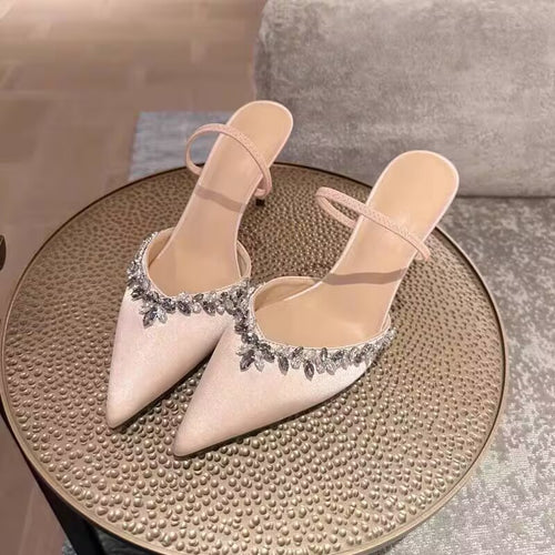 Dame Elegant Slingback-pumper med glitrende strassbesætning Stilla
