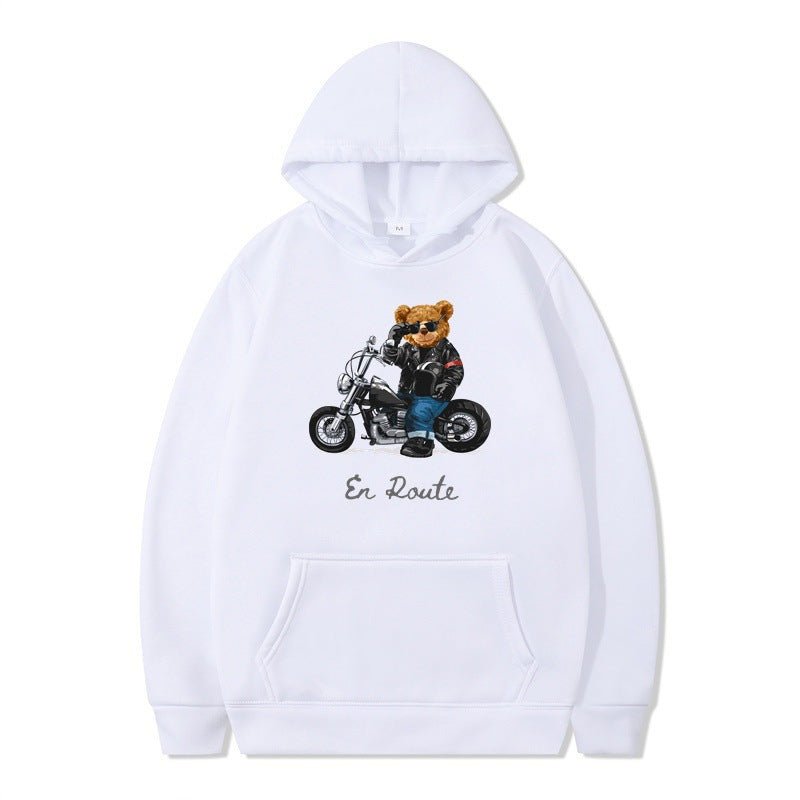 Dame hoodie med unikt bjørne design og afslappet pasform Skovae